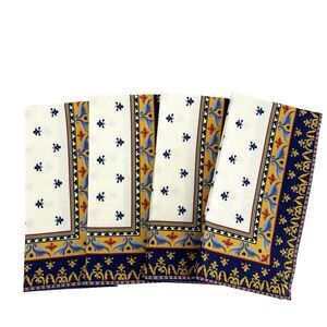Williams Sonoma Italian 20x20" Sicily Mosaic Napkins Set of 4 Blue/Gold NWOT